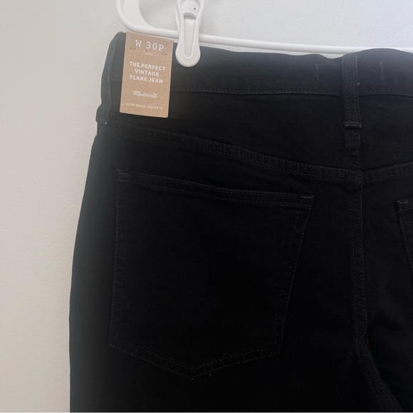 Madewell The Perfect Vintage Black Flare High Rise Denim Jean Size 30 Petite - Picture 10 of 15